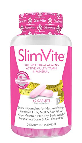 SlimVite - 3-In-1 Multivitamin For Women, Full Spectrum Multi-Vitamin with Caffeine Free Weight Loss Support & Hair Skin and Nails Beauty Complex, The Perfect Once Daily Women's Vitamin, 60 Capsules SlimVite - 3-In-1 Multivitamin For Women, Full Spectrum Multi-Vitamin with Caffeine Free Weight Loss Support & Hair Skin and Nails Beauty Complex, The Perfect Once Daily Women's Vitamin, 60 Capsules
