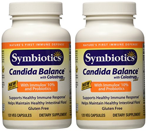 Symbiotics Candida Balance: GI Tract Detoxifier, with Colostrum plus and Probiotics, 120 Capsules, (Pack of 2) Symbiotics Candida Balance: GI Tract Detoxifier, with Colostrum plus and Probiotics, 120 Capsules, (Pack of 2)