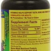 Nature Made Adult Chewable D3 1,000 I.U. Tablets, Grape, 120 Count