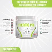 THERMO PRE - All-Natural 2-In-1 Pre Workout Thermogenic Fat Burner, Non-Habit Forming Sustained Energy Weight Loss Formula with KSM-66 Ashwagandha, Capsimax and Cognizin, Strawberry Punch, 20 Serving