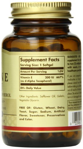 Solgar Vitamin E 200 IU Alpha Softgels, 100 Count Solgar Vitamin E 200 IU Alpha Softgels, 100 Count