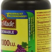 Nature Made Adult Chewable D3 1,000 I.U. Tablets, Grape, 120 Count