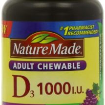 Nature Made Adult Chewable D3 1,000 I.U. Tablets, Grape, 120 Count